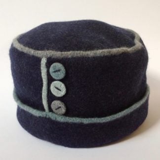 Charcoal Duck Egg Button Hat
