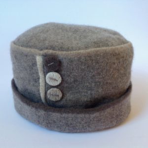 Felted Merino Wool Button Hats