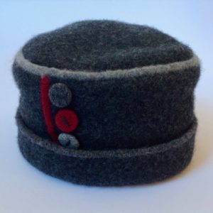 Felted Merino Wool Button Hats