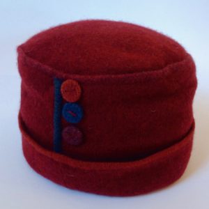 Felted Merino Wool Button Hats