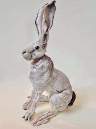 Porcelain Sitting Hare Sculpture