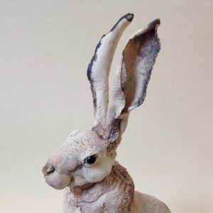 Porcelain Sitting Hare Sculpture