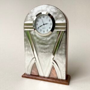 'Deco' Pewter & Thuya Clock