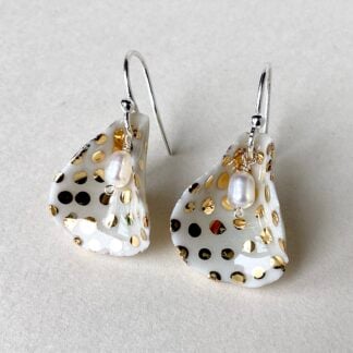 'Petal with Pearl’ Drop Earrings