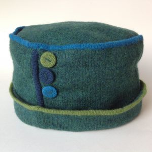 Fine Felted Merino Button Hat