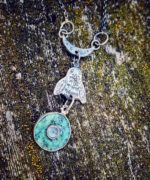 Silver Bee Pendant with Turquoise