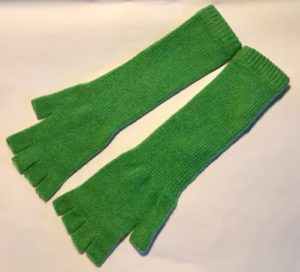 Lambswool Long Fingerless Gloves Mint