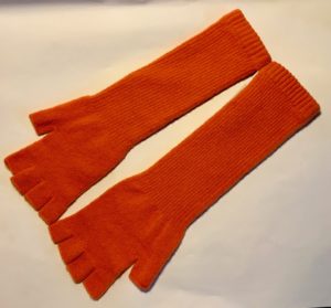 Lambswool Long Fingerless Gloves Tango