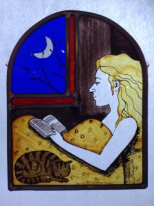 Reading in Bed with Cat