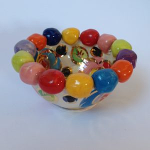 Multi Coloured Beaded Bowl