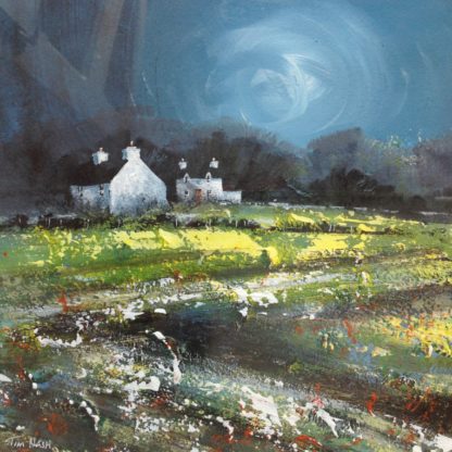 'Cottages Under Stormy Skies'
