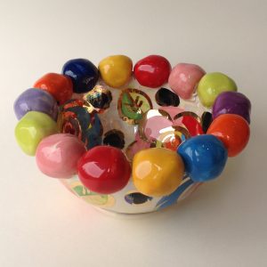 Multi Coloured Beaded Bowl