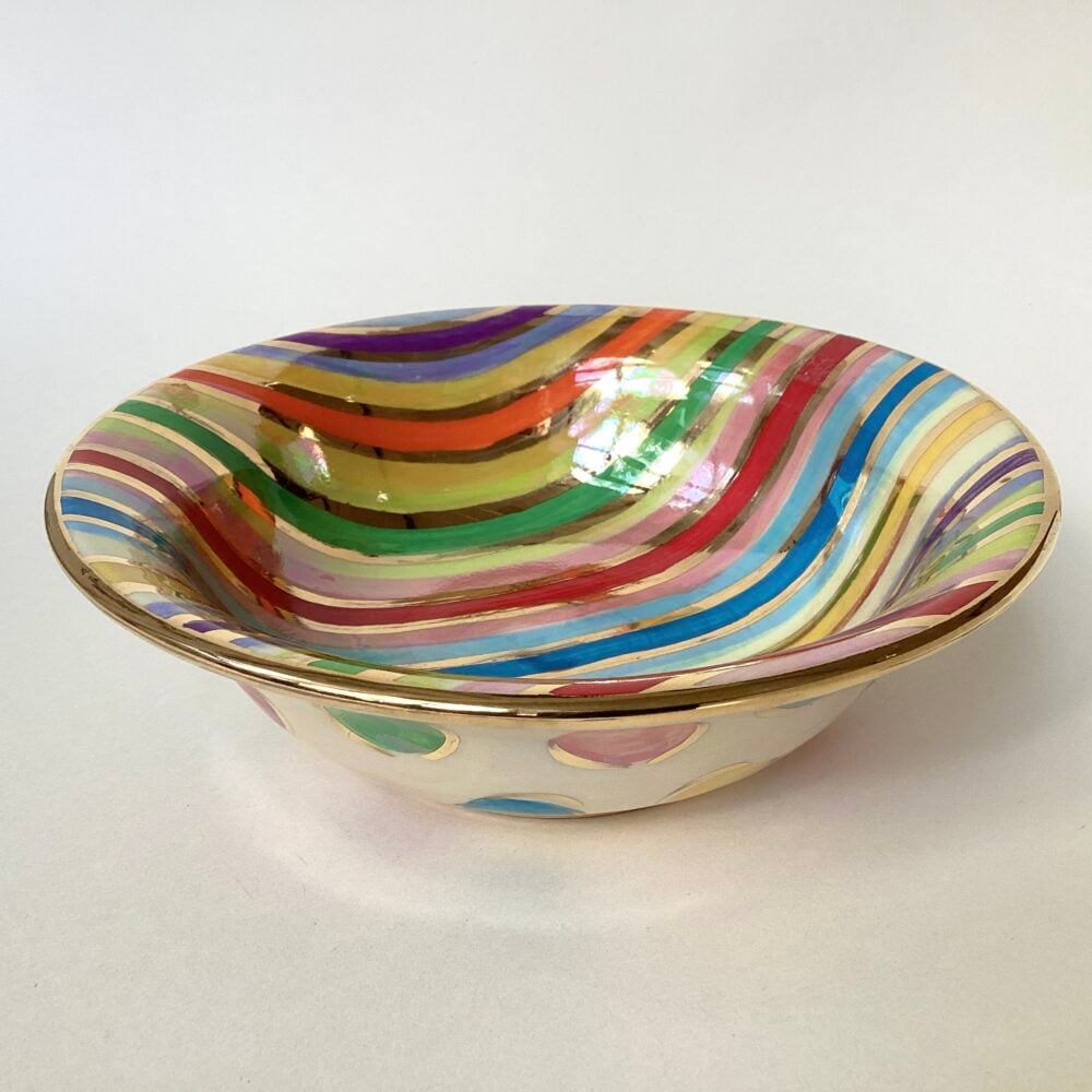 Fine Striped Pasta Bowl