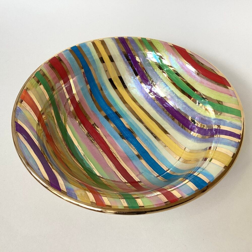 Fine Striped Pasta Bowl