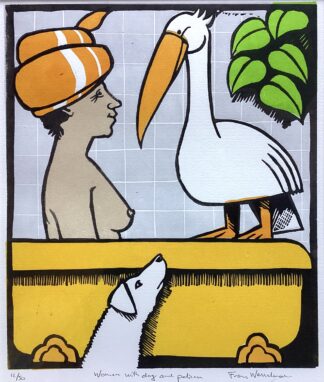 'Woman with Dog and Pelican'