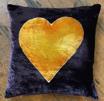 Orange on Purple Heart Cushion
