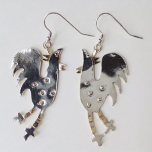 Silver Gilt Cockerel Earrings