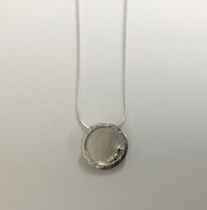 Silver & Gold Textured Pendant