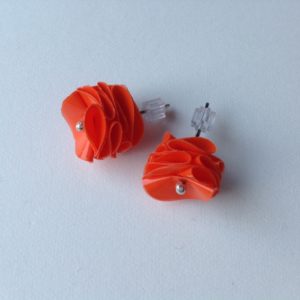Orange Polythene Stud Earrings