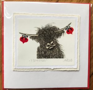 Handmade Valentine’s Card ‘I love Moo’