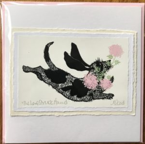 Handmade Valentine’s Card ‘Love Struck Hound’