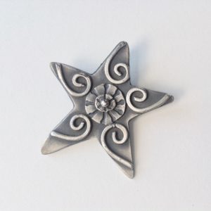 Patinated Silver Star Brooch