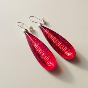 Acrylic Earrings in Zingy Pink