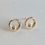 Tiny Silver Studs with Gold Edge