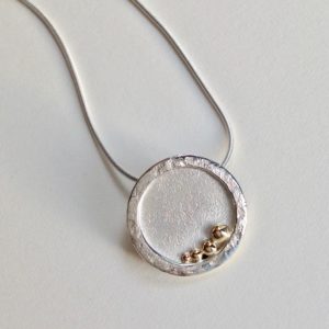 Silver & Gold Textured Pendant