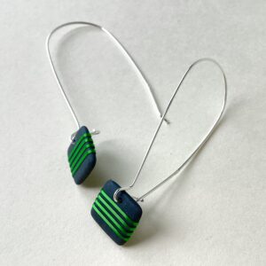 ‘Lime 4 Stripe Drop Earrings’