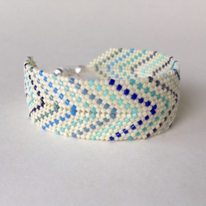 White & Turquoise Chevron Wristband