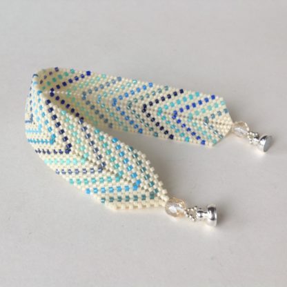 White & Turquoise Chevron Wristband