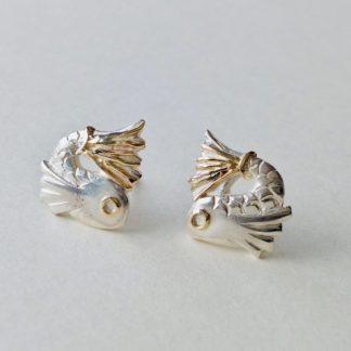 Silver Fish Stud Earrings