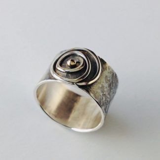 Oxidised Silver Textured Ring