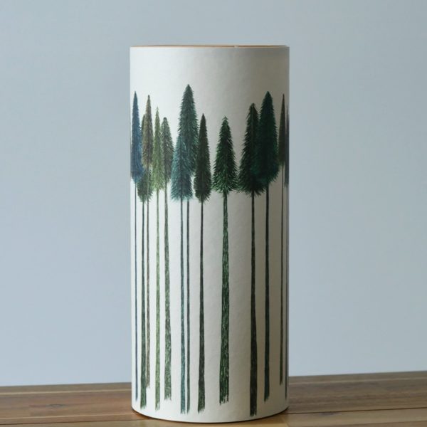 Green Trees Cylinder Lamp