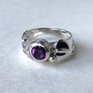 ‘Silver & Gold Ring with Amethyst’