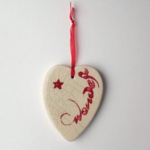 Raku Hanging Heart – Wonder