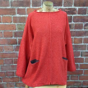 Tunic Sweater ‘Carousel’ in Flame/Teak