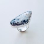 Silver and Dentritic Opal Ring