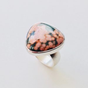 Silver and Trillion Ocean Jasper Ring