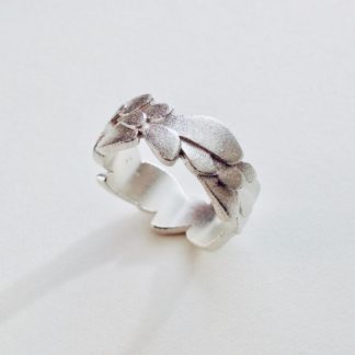 Frosted Silver Wing Ring