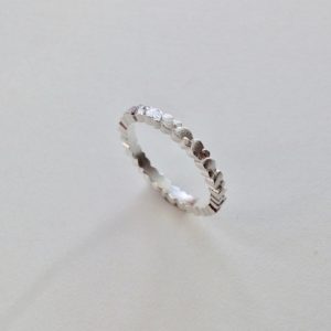 Frosted Silver Double Wing Ring