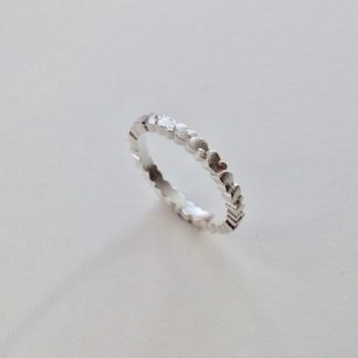 Frosted Silver Double Wing Ring