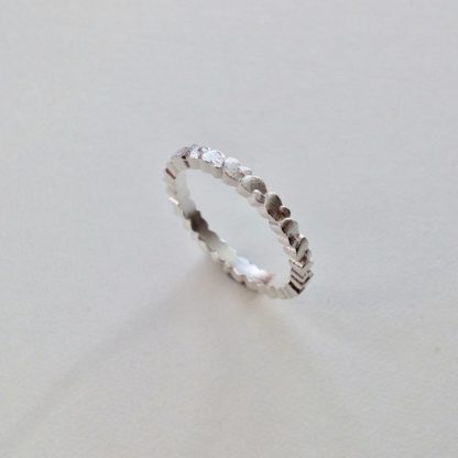 Frosted Silver Double Wing Ring