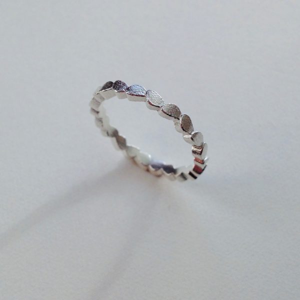 Frosted Silver Single Wing Ring