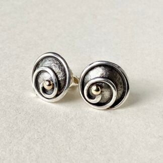 ‘Small Spiral Silver & Gold Studs’