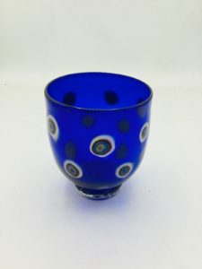 Cobalt Blue Metallic Spot Bowl