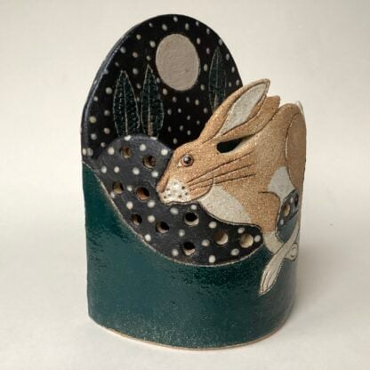 ‘Running Hare Tea Light Holder’