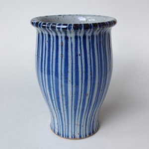 Blue Pinstripe Vase in Stoneware