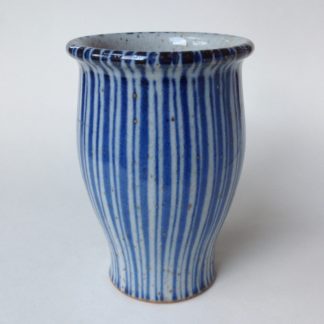 Blue Pinstripe Vase in Stoneware